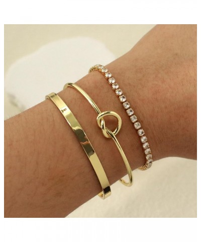 Gold Bracelets for Women Stack 14K Gold Plated Bangle Cuff Bracelet Set for Women Non Tarnish Gold Beaded Paperclip Link Chai...