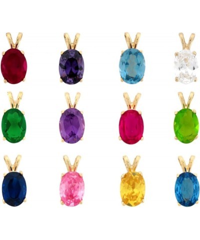 14k Solid Gold Simulated Birthstone CZ Charm Pendant Ruby $49.35 Pendants