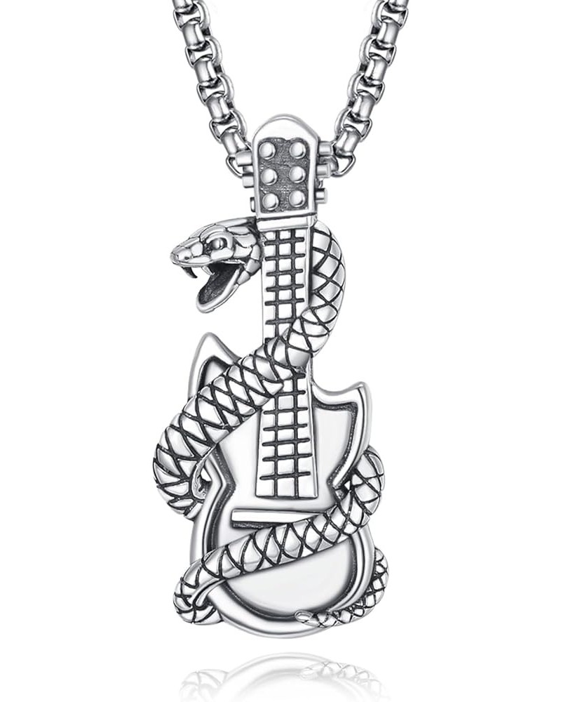 Viking/Wolf/Lion Necklace for Men 925 Sterling Silver Viking Pendant Norse Jewelry Guitar $34.44 Necklaces