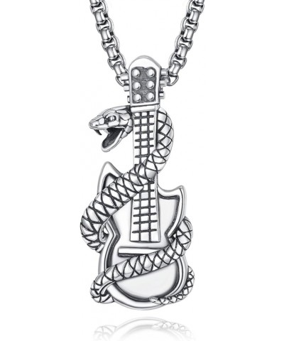 Viking/Wolf/Lion Necklace for Men 925 Sterling Silver Viking Pendant Norse Jewelry Guitar $34.44 Necklaces