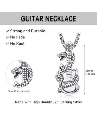 Viking/Wolf/Lion Necklace for Men 925 Sterling Silver Viking Pendant Norse Jewelry Guitar $34.44 Necklaces