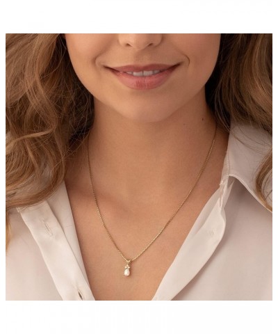 14K Yellow Gold Created White Opal and Genuine Diamonds Pendant, Dainty Teardrop Solitaire, Pear Shape, 7x5mm $70.20 Necklaces