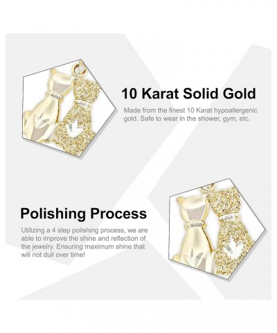 Gold Sitting Cats Charm - 10 Karat Solid Gold - Cat Jewelry Style 1 $38.20 Necklaces