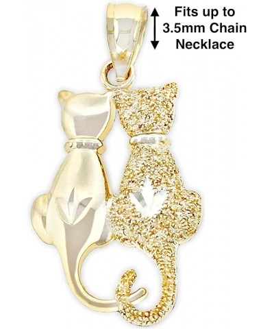 Gold Sitting Cats Charm - 10 Karat Solid Gold - Cat Jewelry Style 1 $38.20 Necklaces