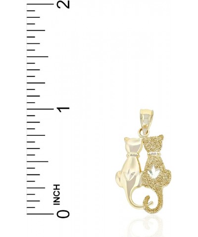 Gold Sitting Cats Charm - 10 Karat Solid Gold - Cat Jewelry Style 1 $38.20 Necklaces