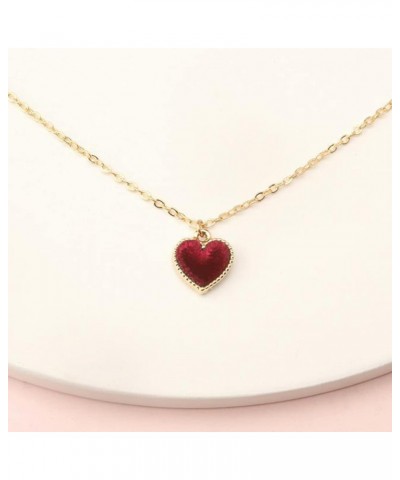 Red Choker Necklace for Women Teen Girls Love Heart Adjustable Choker Gothic Collar Velvet Chocker Pendant Necklaces $6.35 Ne...