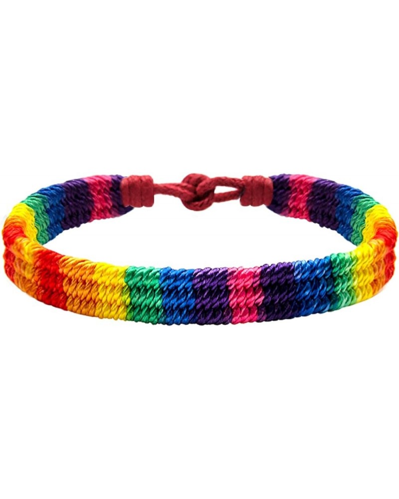 Rainbow LGBT Pride Bracelet Handmade Braided Friendship String Bracelet for Gay & Lesbian LGBTQ Wristband Adjustable Size 1 P...