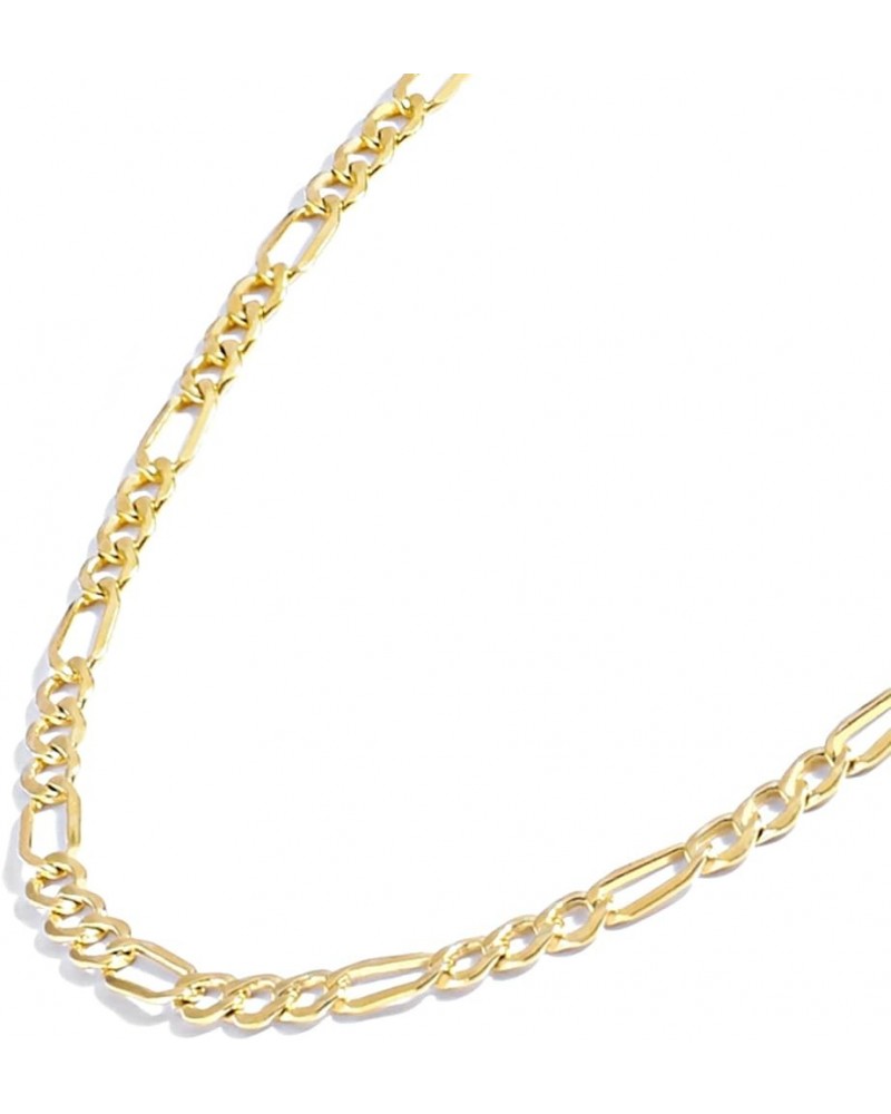 Gold Chain Necklace Collection - 14K Solid Yellow Gold Filled Figaro Chain Necklaces for Women and Men with Different Sizes (...