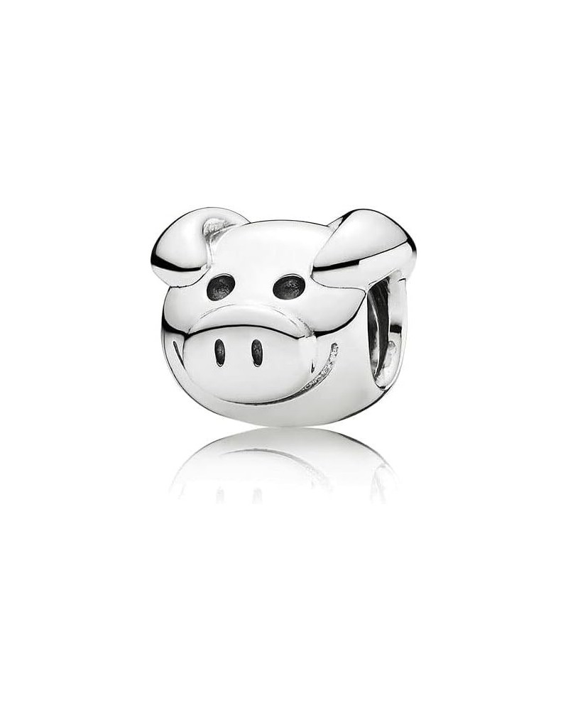 Animals Portrait Charm 925 Sterling Silver Lucky Pet Head Bead Jewelry for Women European Bracelets Playful Pig Charm $13.51 ...