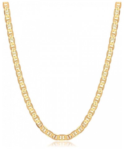 18K Gold Plated Mariner Chain Necklace for Women, Flat Marina Gold Necklace 20 Inches 6MM Gold $16.37 Necklaces