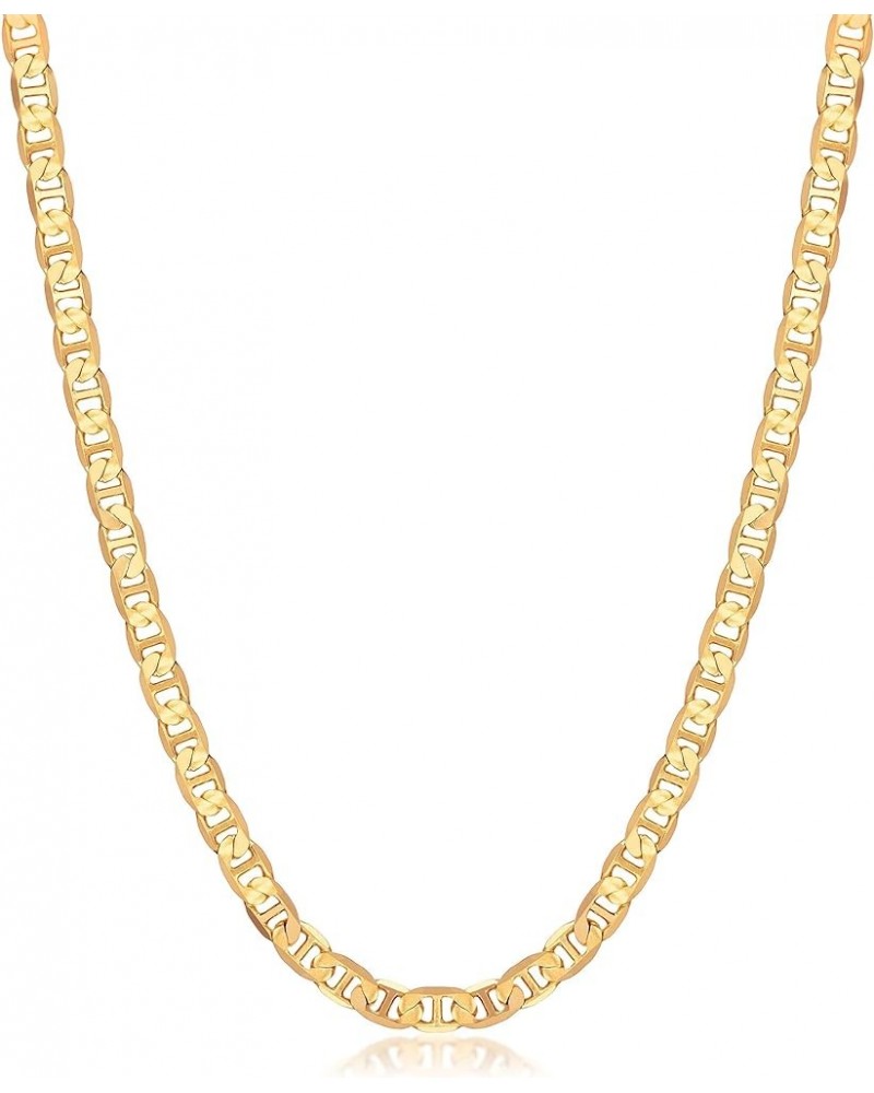 18K Gold Plated Mariner Chain Necklace for Women, Flat Marina Gold Necklace 20 Inches 6MM Gold $16.37 Necklaces