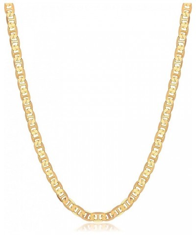 18K Gold Plated Mariner Chain Necklace for Women, Flat Marina Gold Necklace 20 Inches 6MM Gold $16.37 Necklaces