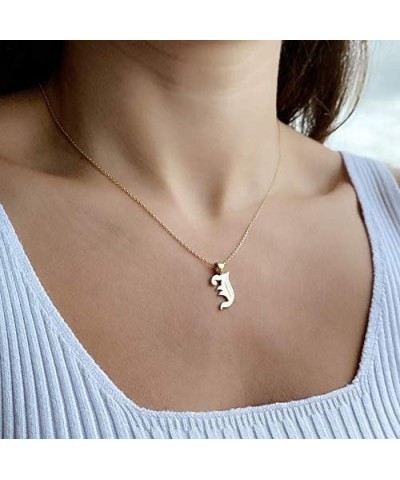 Stainless Steel Gold Plated Gothic, Old English Initial A - Z Letter Alphabet Pendant Necklace N $10.19 Necklaces