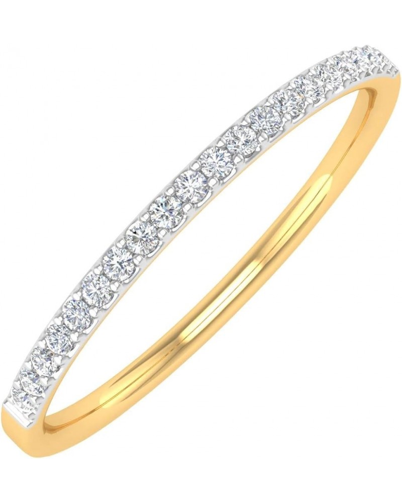 1/10 Carat (ctw) 10K Gold Natural Round Diamond Ladies Wedding Anniversary Stackable Ring Yellow Gold $47.77 Rings