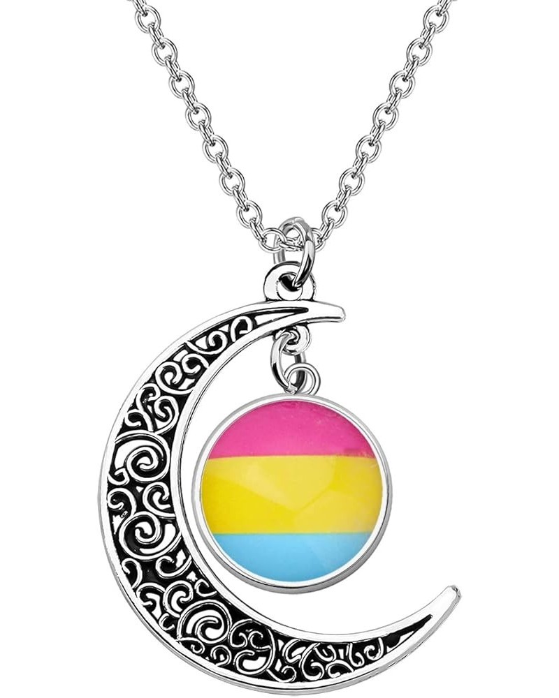 Gay & Lesbian Pride Gifts LGBTQ Crescent Moon Charm Pendant Necklace Rainbow Pride Jewelry for Transgender Pansexual Asexual ...