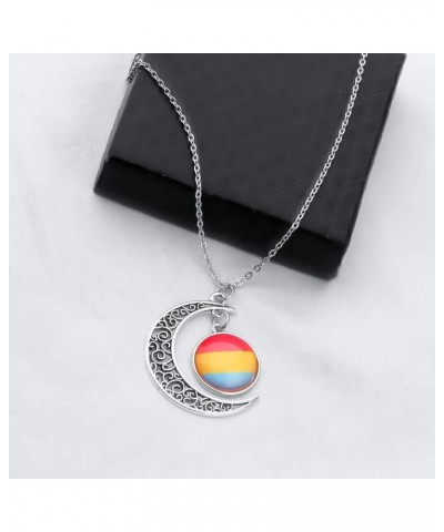 Gay & Lesbian Pride Gifts LGBTQ Crescent Moon Charm Pendant Necklace Rainbow Pride Jewelry for Transgender Pansexual Asexual ...