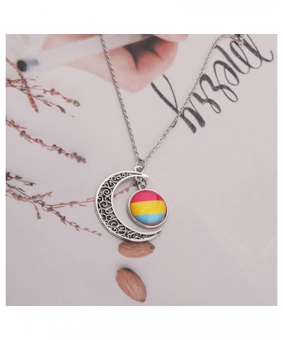 Gay & Lesbian Pride Gifts LGBTQ Crescent Moon Charm Pendant Necklace Rainbow Pride Jewelry for Transgender Pansexual Asexual ...