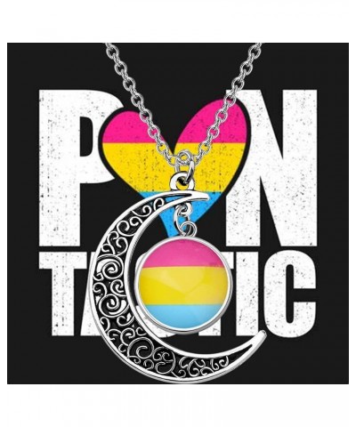 Gay & Lesbian Pride Gifts LGBTQ Crescent Moon Charm Pendant Necklace Rainbow Pride Jewelry for Transgender Pansexual Asexual ...