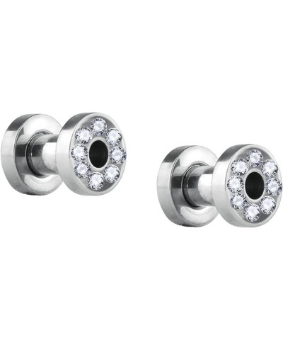 2pcs 8GA-7/8 Surgical Steel Crystal Rimmed Screw Fit Tunnel Plugs 5mm (4GA) $15.89 Body Jewelry