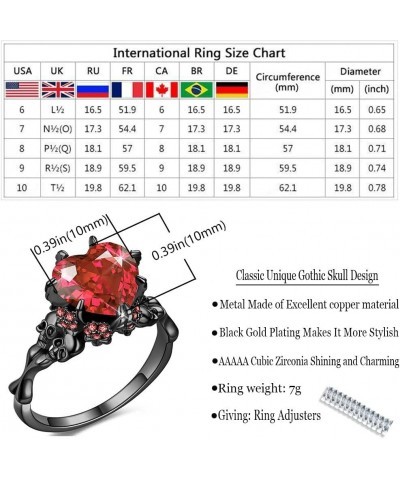 Gothic jewelry Skull Rings Halloween Punk Engagement Black Rings for Women Vampire Accessories Christmas Gifts Red $9.46 Rings