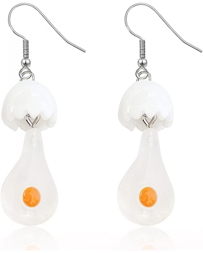 Handmade Ultralight Resin Lifelike Food Egg Dangle Drop Earrings Lightweight Creative Funny Egg Hook Earrings for Women Girls...