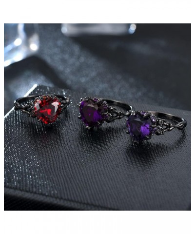 Gothic jewelry Skull Rings Halloween Punk Engagement Black Rings for Women Vampire Accessories Christmas Gifts Red $9.46 Rings