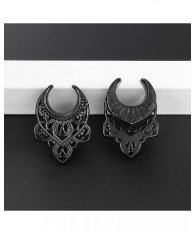 2 PCS Hypoallergenic 316 Stainless Steel 0G-1" Leaf Saddle Hangers Plugs Floral Saddle Gauges for Stretched Lobe Ear Plugs Ex...