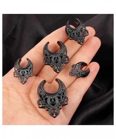 2 PCS Hypoallergenic 316 Stainless Steel 0G-1" Leaf Saddle Hangers Plugs Floral Saddle Gauges for Stretched Lobe Ear Plugs Ex...