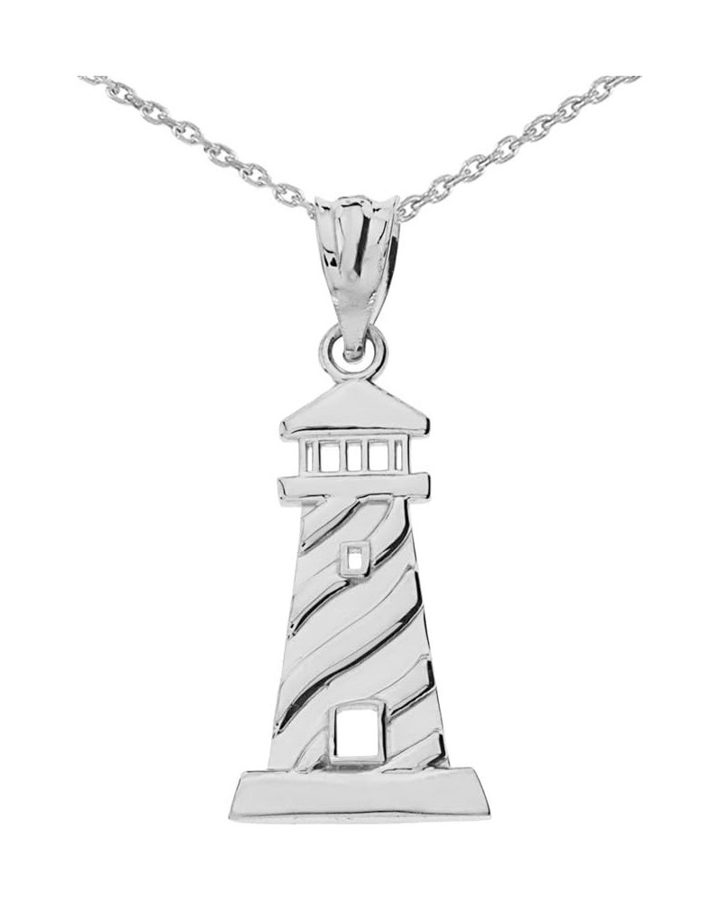 Unique Lighthouse Charm Pendant Necklace in Sterling Silver 20.0 Inches $23.39 Necklaces