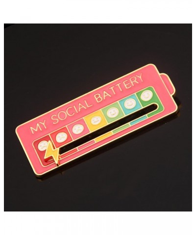 Social Battery Pin for Women and Men Social Interactive Mood Enamel Brooch Lapel Pin Perfect for Backpack,Clothing,Jewelry in...