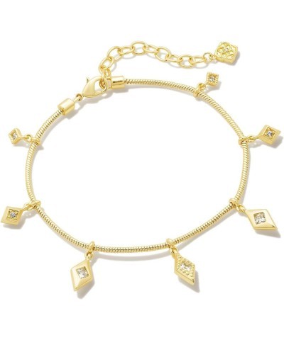 Kinsley Delicate Chain Bracelet One Size Gold White Cz $31.50 Bracelets