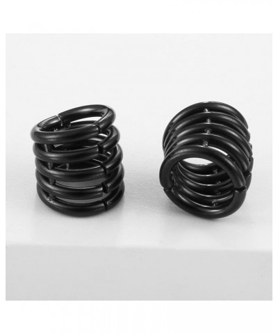 10mm Stacker Ring Lobe Clip Ear Gauges Plugs Ear Tunnels Stretcher Earring Studs Clip on Cartilage Body Piercing Jewelry 2PCS...