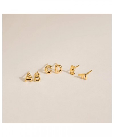 Bubble Balloon Initial 18k Gold Letter Stud Earrings for Women W $10.94 Earrings