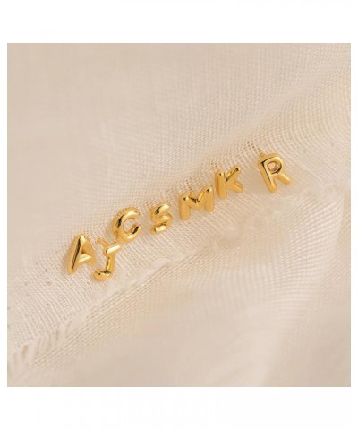 Bubble Balloon Initial 18k Gold Letter Stud Earrings for Women W $10.94 Earrings