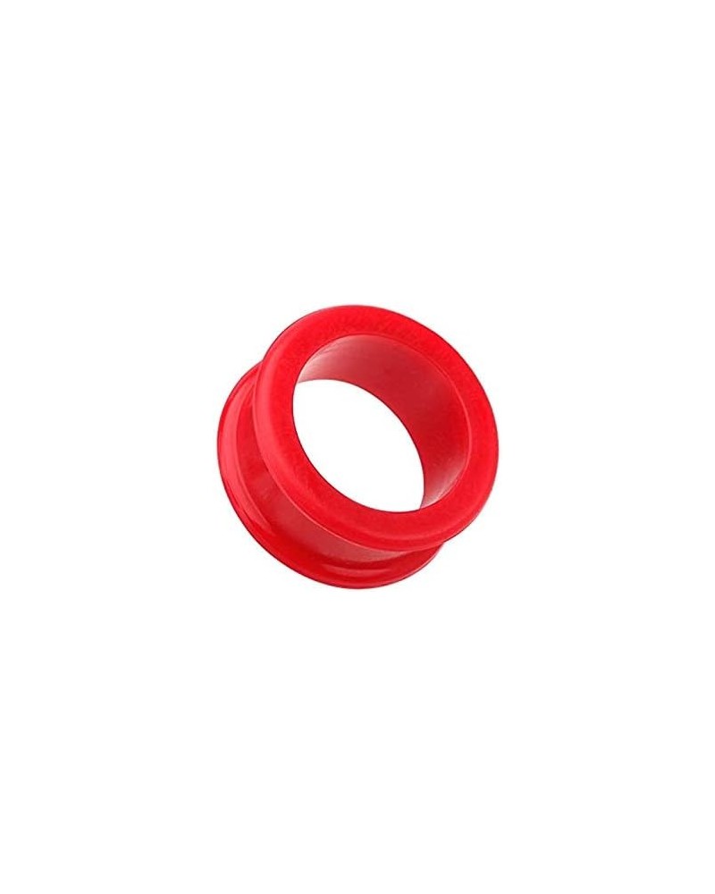 Flexible Silicone Double Flared Ear Gauge Tunnel Plug 0 GA (8mm), Red $9.35 Body Jewelry