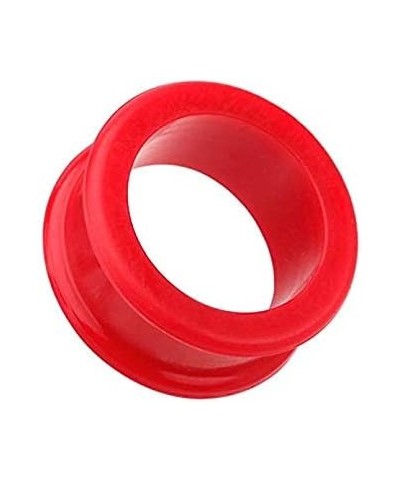 Flexible Silicone Double Flared Ear Gauge Tunnel Plug 0 GA (8mm), Red $9.35 Body Jewelry