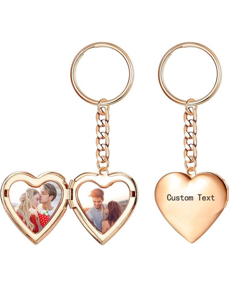 Customized Keychain with Photo Locket Keychain Personalized Holds Pictures Locket Pendant Keychain for Women Men Heart Locket...