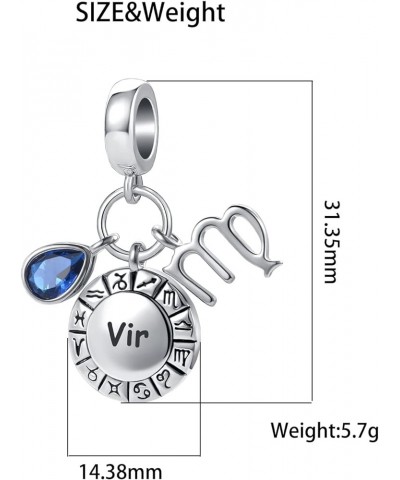 12 Zodiac Signs Happy Birthday Constellations Charm Birthstone Bead for Pandora Bracelet Aries (3.21 - 4.20) $8.39 Bracelets