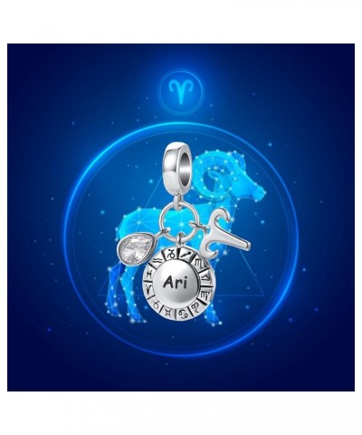 12 Zodiac Signs Happy Birthday Constellations Charm Birthstone Bead for Pandora Bracelet Aries (3.21 - 4.20) $8.39 Bracelets