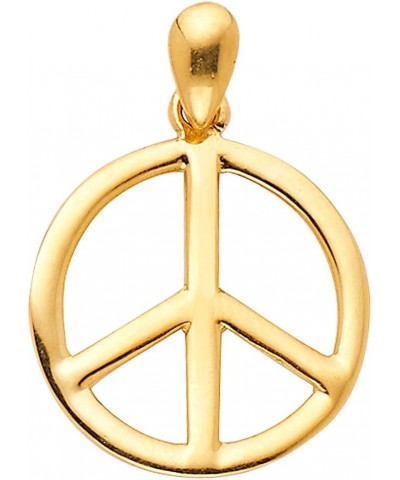 14k Yellow Gold Peace Sign Pendant Size: 15mm $29.68 Pendants