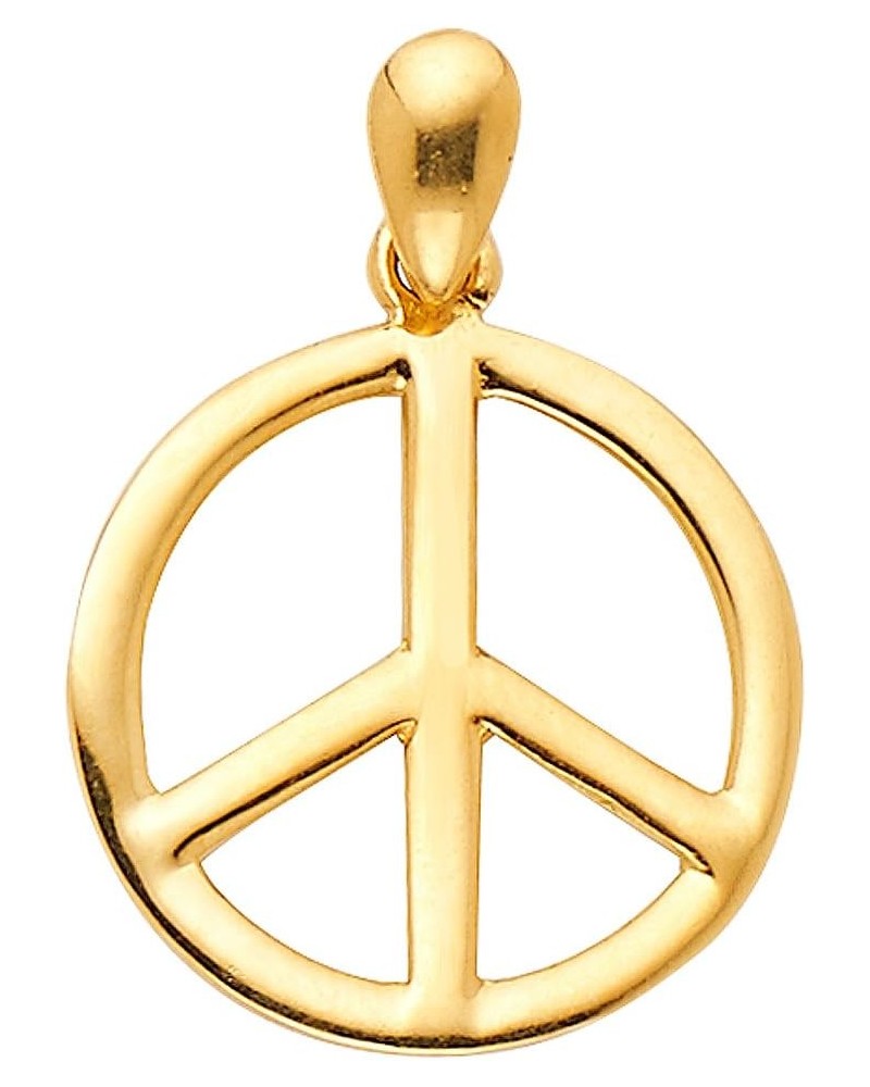 14k Yellow Gold Peace Sign Pendant Size: 15mm $29.68 Pendants