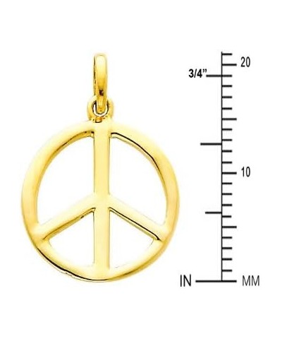 14k Yellow Gold Peace Sign Pendant Size: 15mm $29.68 Pendants