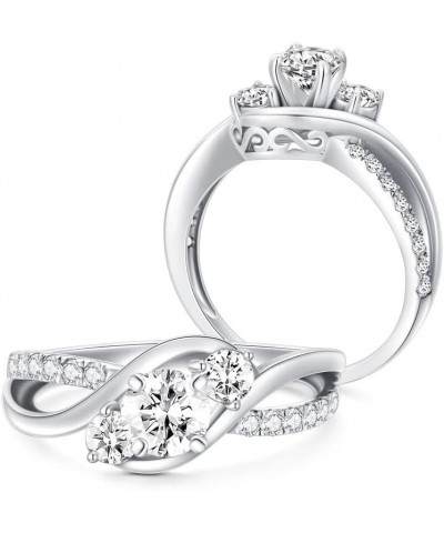 1 Carat (ctw) Moissanite Engagement Rings For Women 10K/14K/18K White Gold Rings Moissanite Rings 18K $239.36 Rings