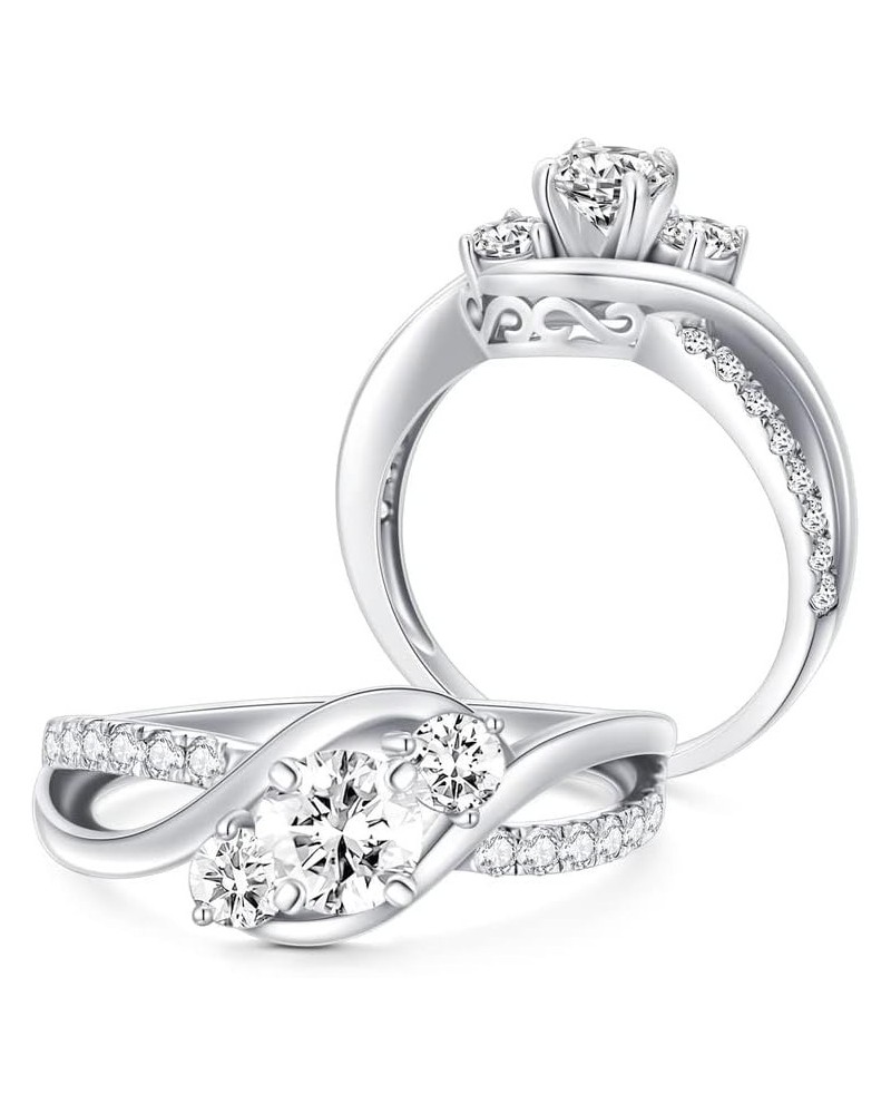 1 Carat (ctw) Moissanite Engagement Rings For Women 10K/14K/18K White Gold Rings Moissanite Rings 18K $239.36 Rings