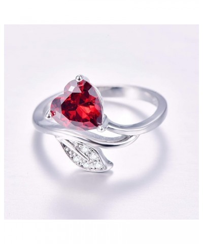 Love Charm Heart Cut Zircon Sweet Ring Jewelry Accessories Woman Birthday Valentine's Day Anniversary Personality Gift Red 6 ...