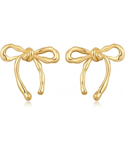 Gold Bow Earrings Women Bow Stud Earrings Gifts $10.61 Earrings