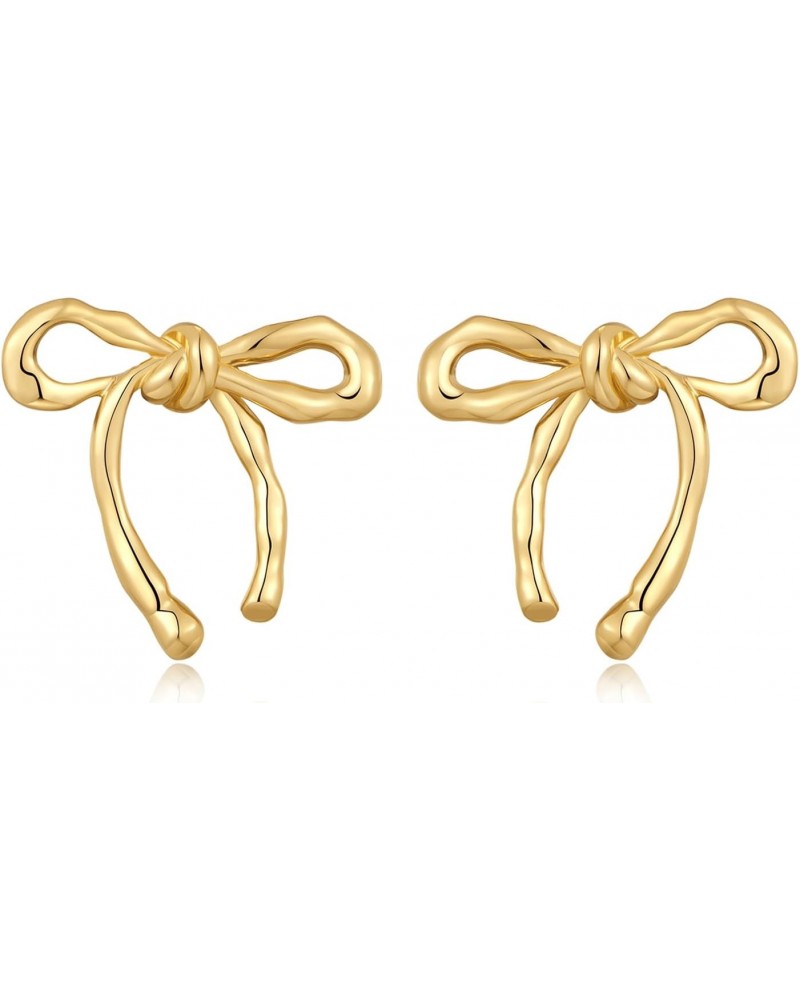 Gold Bow Earrings Women Bow Stud Earrings Gifts $10.61 Earrings