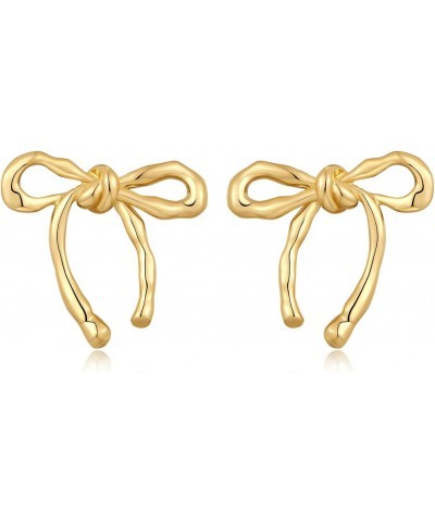 Gold Bow Earrings Women Bow Stud Earrings Gifts $10.61 Earrings