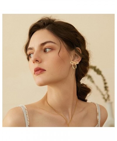 Gold Bow Earrings Women Bow Stud Earrings Gifts $10.61 Earrings