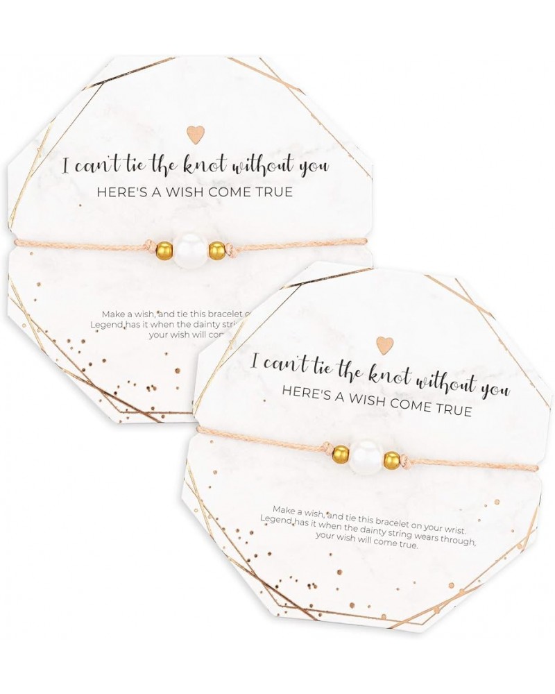 Bridesmaid Bracelets "I Can't Tie The Knot Without You” I Bridesmaid Proposal Wish Bracelets I Rose Gold Plated 10 pack $13.2...